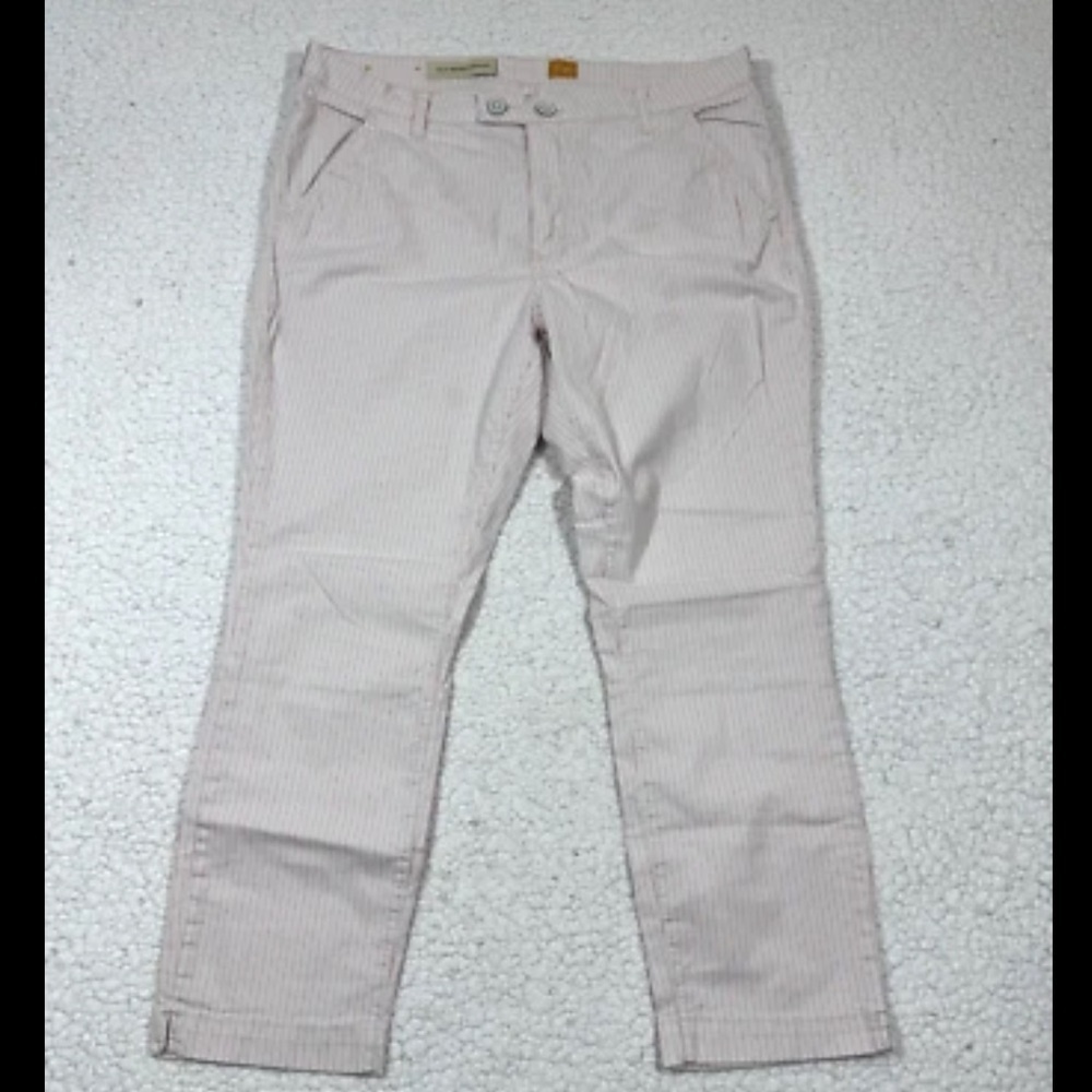 Pilcro the Letterpress Womens Pinstriped Cropped Pants Size 32 Preppy